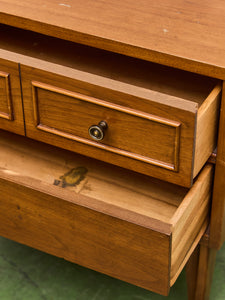 Vintage Double Drawer Mid Century Nightstand