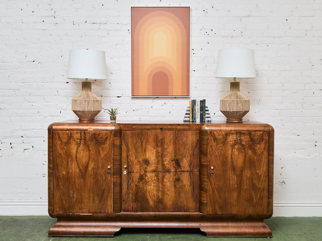 Antique French Walnut Burl Sideboard