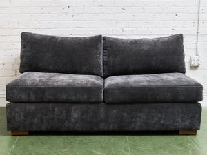 Armless Grey Loveseat