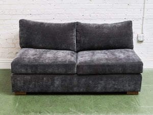 Armless Grey Loveseat