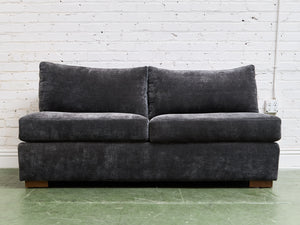 Armless Grey Loveseat