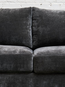 Armless Grey Loveseat