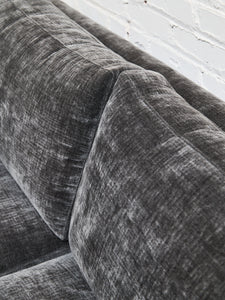 Armless Grey Loveseat