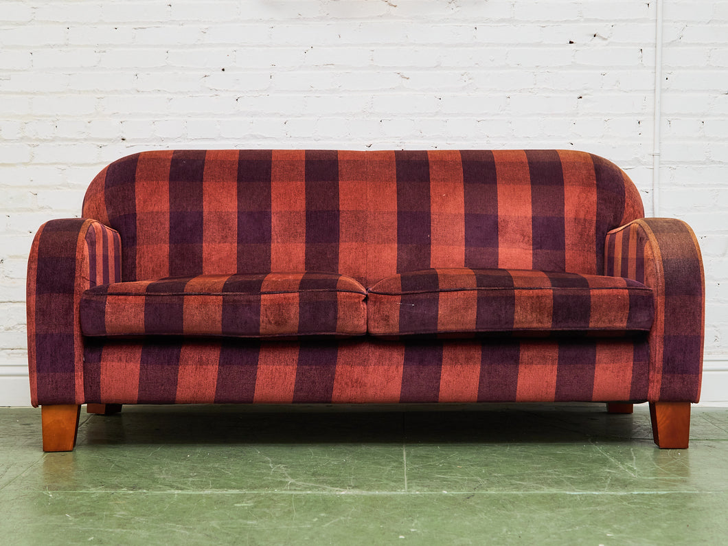 Art Deco with Bold Plaid Fabric Sofa