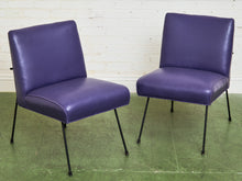 Load image into Gallery viewer, Purple Leather Chair by Milo Baughman for Pacific Iron
