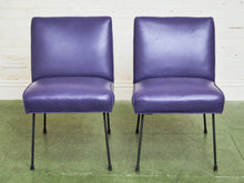 Load image into Gallery viewer, Purple Leather Chair by Milo Baughman for Pacific Iron
