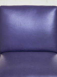 Purple Leather Chair by Milo Baughman for Pacific Iron