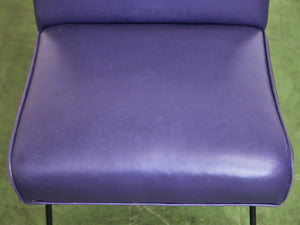 Purple Leather Chair by Milo Baughman for Pacific Iron