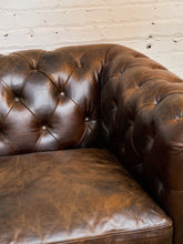Load image into Gallery viewer, Leather Large Vintage Chesterfield Club Chair
