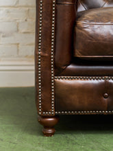 Load image into Gallery viewer, Leather Large Vintage Chesterfield Club Chair

