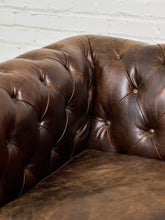 Load image into Gallery viewer, Leather Large Vintage Chesterfield Club Chair
