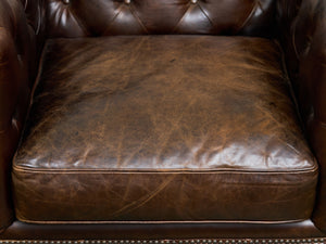 Leather Large Vintage Chesterfield Club Chair