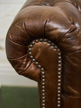 Load image into Gallery viewer, Leather Large Vintage Chesterfield Club Chair
