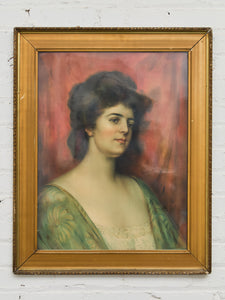 Antique Lithograph of Woman by Carle John Blenner