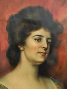 Antique Lithograph of Woman by Carle John Blenner