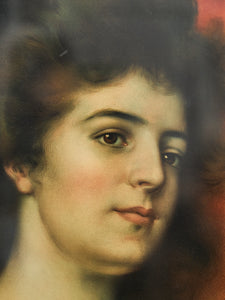 Antique Lithograph of Woman by Carle John Blenner