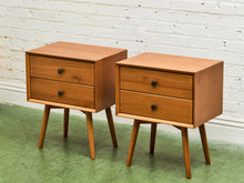 Load image into Gallery viewer, Pair of Lightwood Double Drawer Nightstands
