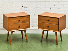Load image into Gallery viewer, Pair of Lightwood Double Drawer Nightstands
