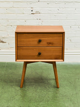 Load image into Gallery viewer, Pair of Lightwood Double Drawer Nightstands
