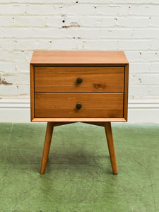 Pair of Lightwood Double Drawer Nightstands