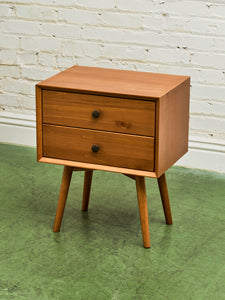 Pair of Lightwood Double Drawer Nightstands