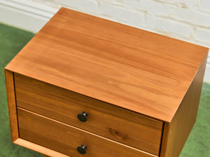 Pair of Lightwood Double Drawer Nightstands