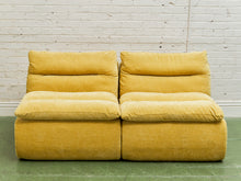 Load image into Gallery viewer, Yellow Gold Pair of Low Profile Lounge Chairs
