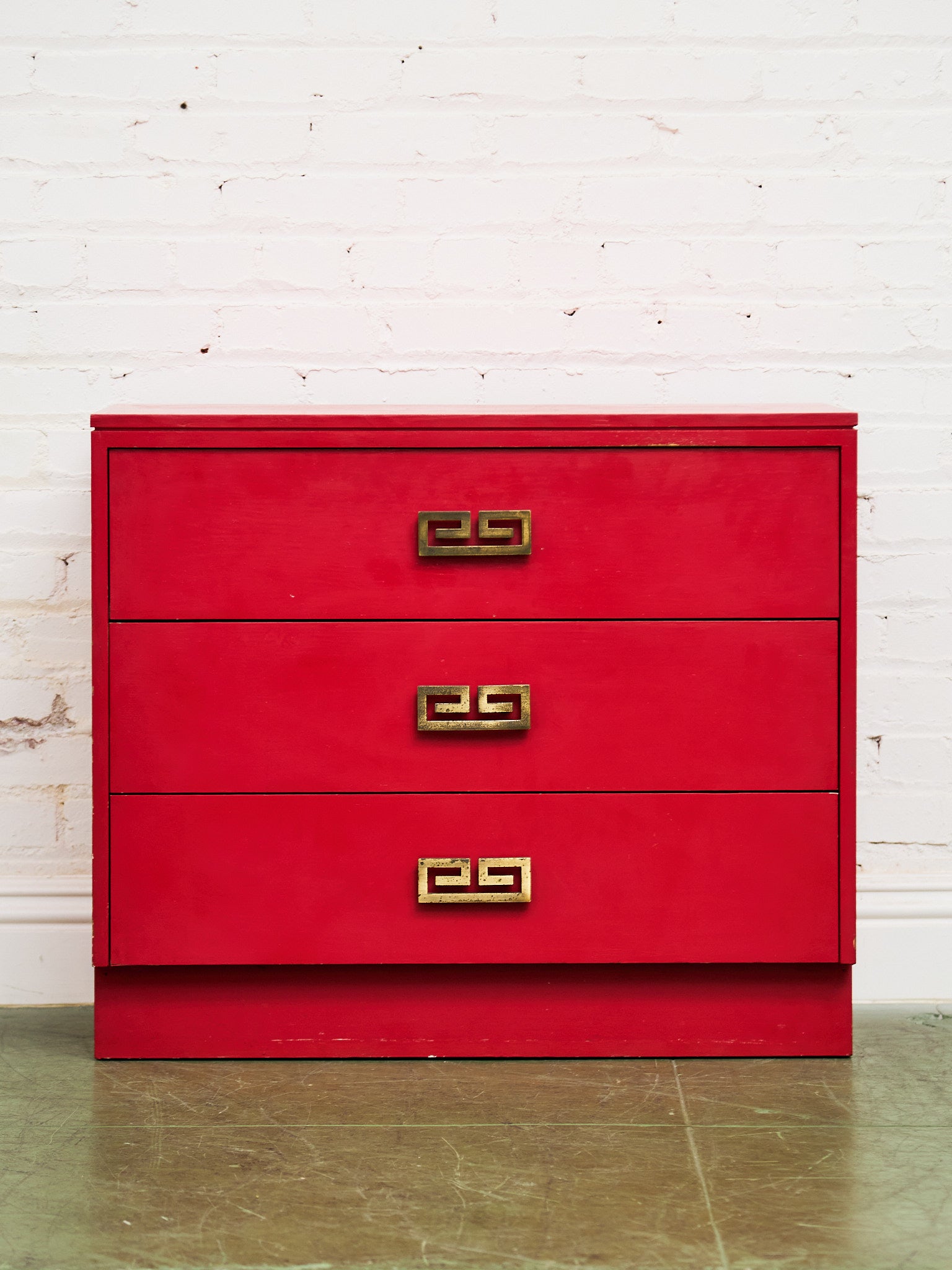 red dresser chest Penn Dresser, Solid Brown Maple Wood, Red Paint