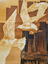 Load image into Gallery viewer, Signed Coastal Bird Serigraph – Mid-Century Modern Framed
