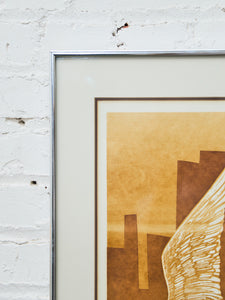 Signed Coastal Bird Serigraph – Mid-Century Modern Framed