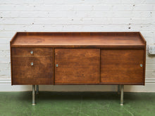 Load image into Gallery viewer, Sliding Door Walnut credenza with File Cabinet
