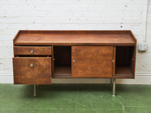 Load image into Gallery viewer, Sliding Door Walnut credenza with File Cabinet
