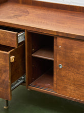 Load image into Gallery viewer, Sliding Door Walnut credenza with File Cabinet
