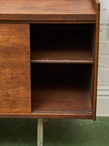 Sliding Door Walnut credenza with File Cabinet