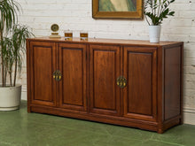 Load image into Gallery viewer, Asian Antique Solid Rosewood Credenza with Brass Hardware
