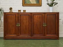 Load image into Gallery viewer, Asian Antique Solid Rosewood Credenza with Brass Hardware

