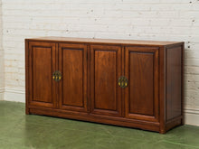 Load image into Gallery viewer, Asian Antique Solid Rosewood Credenza with Brass Hardware

