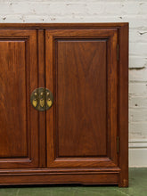 Load image into Gallery viewer, Asian Antique Solid Rosewood Credenza with Brass Hardware
