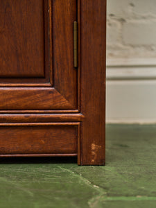 Asian Antique Solid Rosewood Credenza with Brass Hardware