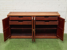 Load image into Gallery viewer, Asian Antique Solid Rosewood Credenza with Brass Hardware
