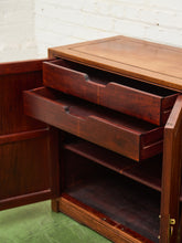 Load image into Gallery viewer, Asian Antique Solid Rosewood Credenza with Brass Hardware
