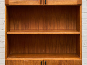 Teak Vintage Shelf with Glass Doors