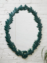 Load image into Gallery viewer, Round Leaf-Wrapped Mirror – Sculptural Green Resin Frame
