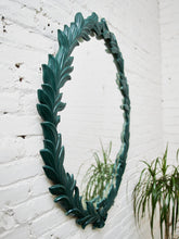 Load image into Gallery viewer, Round Leaf-Wrapped Mirror – Sculptural Green Resin Frame

