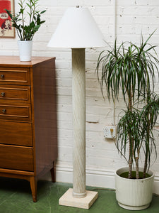 1980s Vintage Plaster Spiral Floor Lamp