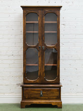 Load image into Gallery viewer, Rustic Glass-Front Display Cabinet with Lower Drawer
