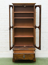 Load image into Gallery viewer, Rustic Glass-Front Display Cabinet with Lower Drawer
