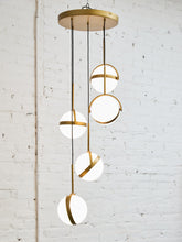 Load image into Gallery viewer, Brush Gold Five Globe Chandelier
