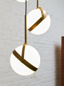Brush Gold Five Globe Chandelier