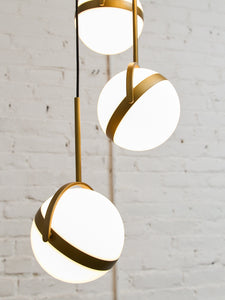 Brush Gold Five Globe Chandelier